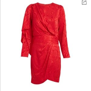 RONNY KOBO
Shanaya Draped Moiré Dress Red Sz, L